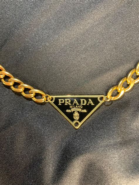 prada gold chain necklace